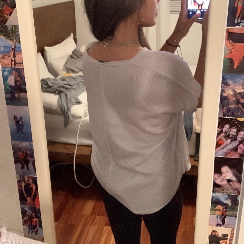 gray v neck - Picture 2 of 2